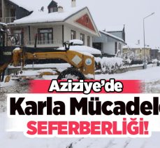 Erzurum’un yüzölçümü bakımından en büyük ilçesi Aziziye’de karla mücadele devam ediyor..