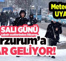 Meteoroloji 12. Bölge Müdürlüğü Erzurum için Salı günü kuvvetli kar yağışı uyarısında bulundu.