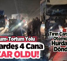 Erzurum’da meydana gelen trafik kazasında ilk belirlemelere göre 4 kişi hayatını kaybetti.
