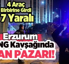 Erzurum Yakutiye ilçesi MNG AVM kavşağında meydana gelen kazada 7 kişi yaralandı.