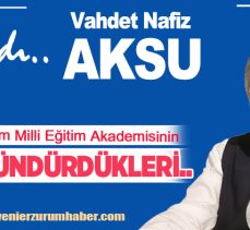 Vahdet Nafiz Aksu Yazdı :  “Erzurum Milli Eğitim Akademisinin Düşündürdükleri…………..”
