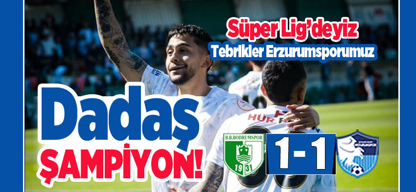 Erzurumspor FK, bitimine iki hafta kala Şampiyon olarak Süper Lig’e çıkmayı garantiledi…