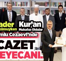 Erzurum’da cezaevinde hafızlık eğitimini başarıyla tamamlayan hükümlüler, icazetlerini aldılar.