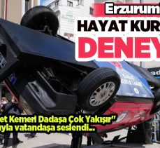 Erzurum’da Polis “Emniyet Kemeri Dadaşa Çok Yakışır” sloganıyla vatandaşa seslendi……..