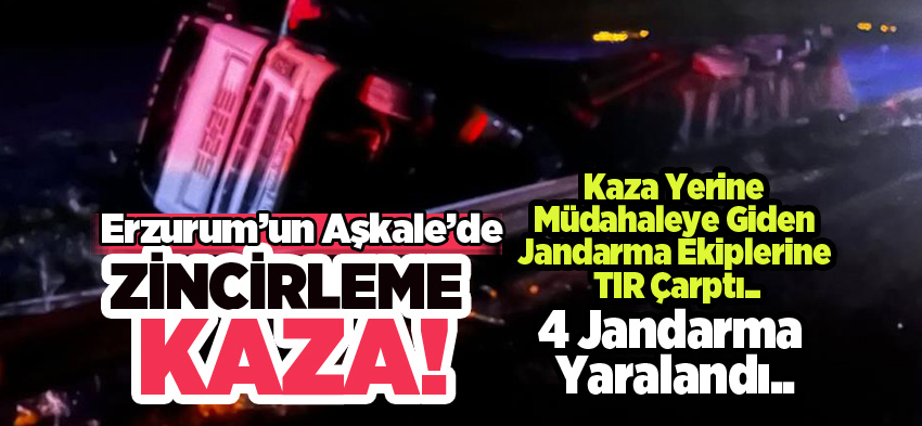 Erzurum’un Aşkale Kandilli mevkiinde meydana gelen kazada 4 jandarma personeli yaralandı.