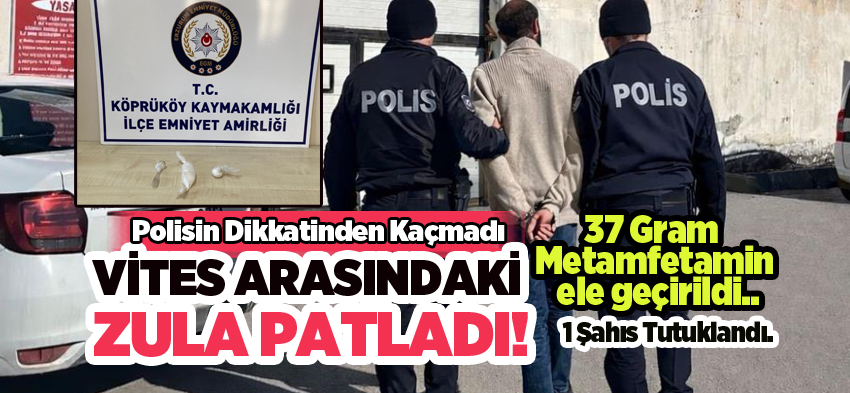 Erzurum Polisi Zehir Tacirine Geçit Vermedi: Vites Arasındaki Özel Düzenekli Zula İfşa Oldu……..