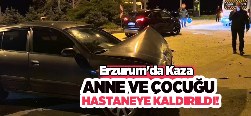 Erzurum’da akşam saatlerinde meydana gelen trafik kazasında biri çocuk 2 kişi yaralandı.