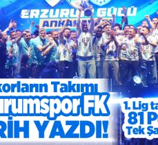 Süper Lig’e yükselen Erzurumspor FK, 81 puanla 1.lig tarihinin puan rekorunu da kırdı.